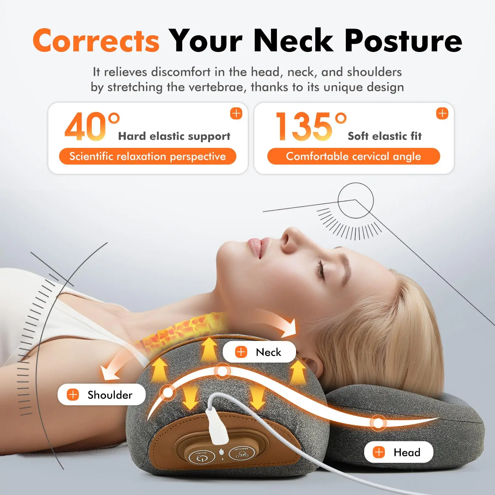 3-in-1 Heated Neck & Shoulder Massager with Traction - view 3