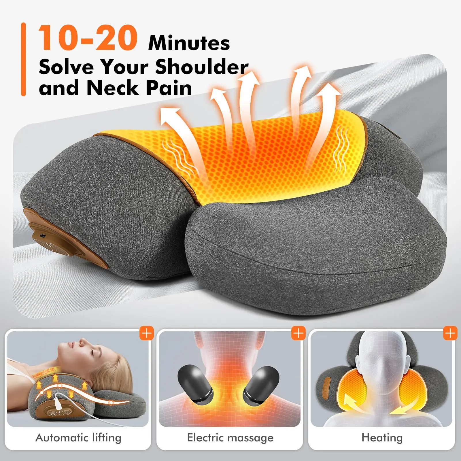 3-in-1 Heated Neck & Shoulder Massager with Traction - view 5