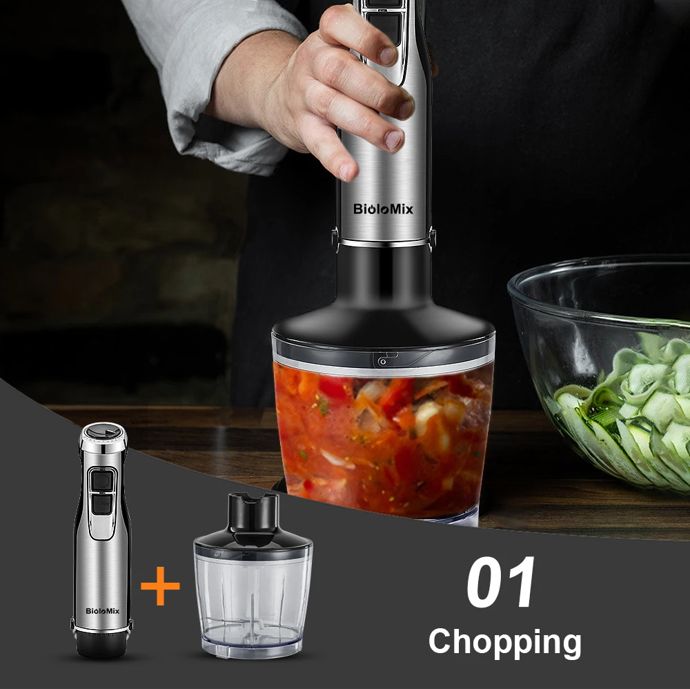 1200W 4-in-1 Immersion Hand Blender Set with Chopper and Smoothie Cup - view 3