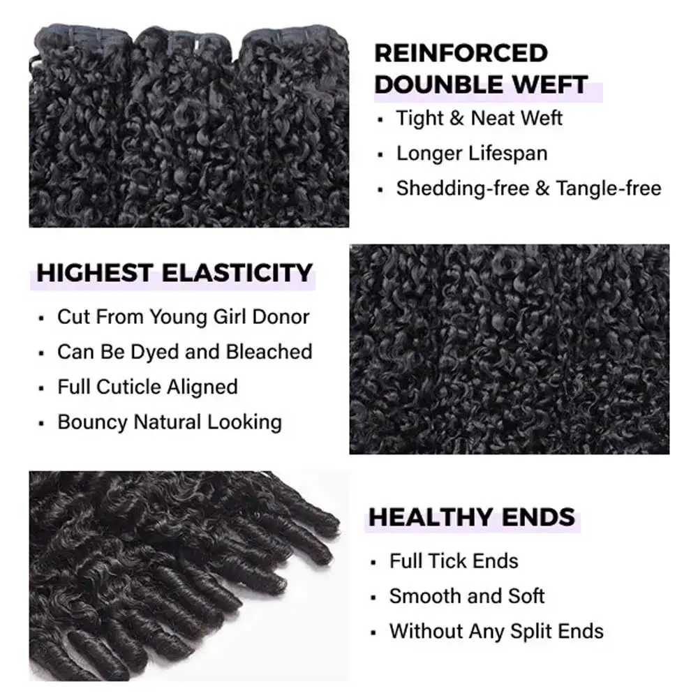 Raw Burmese Curly Hair Bundles - 32 Inch, 3-Pack - view 5