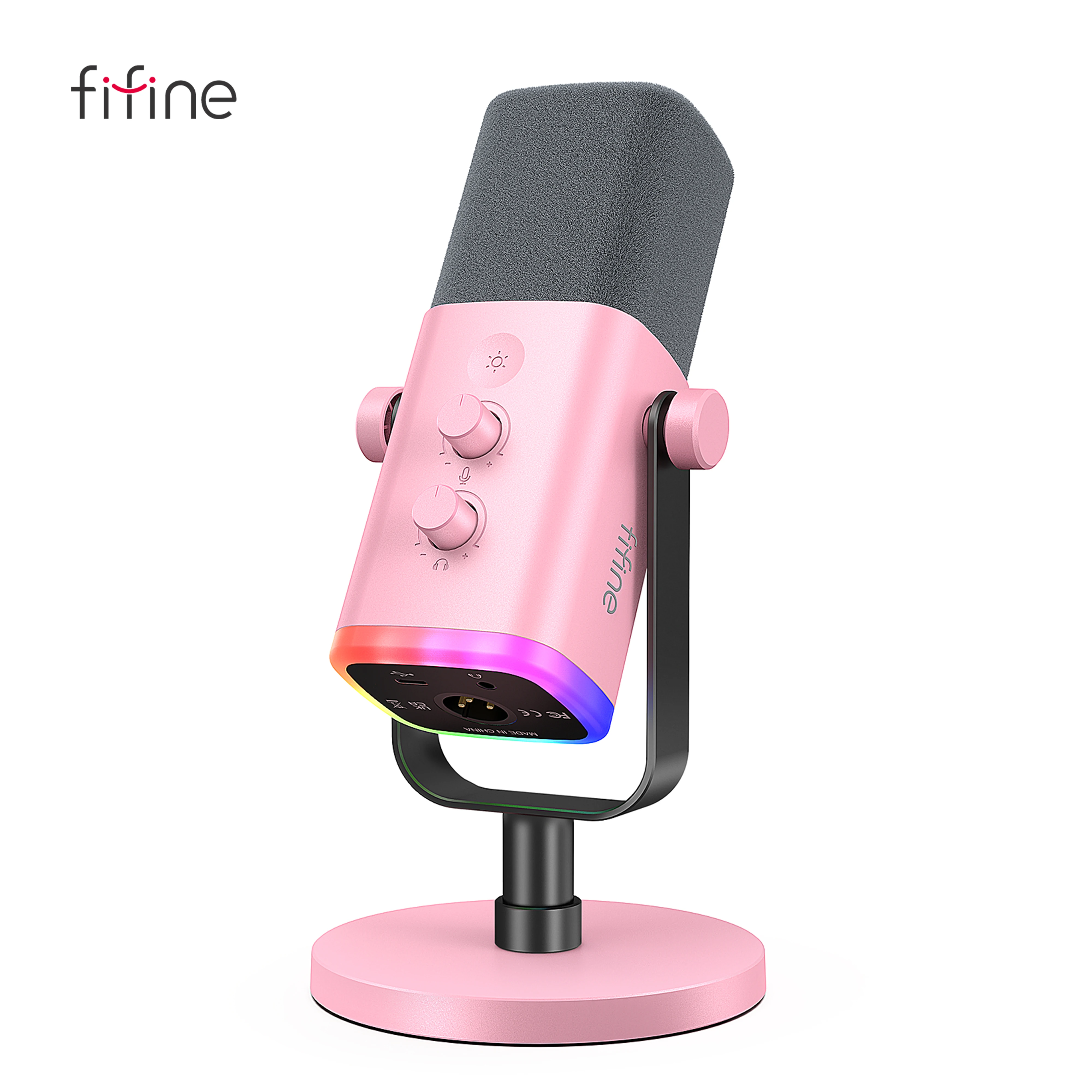 FIFINE AM8 USB/XLR Dynamic Microphone with RGB & Headphone Jack
