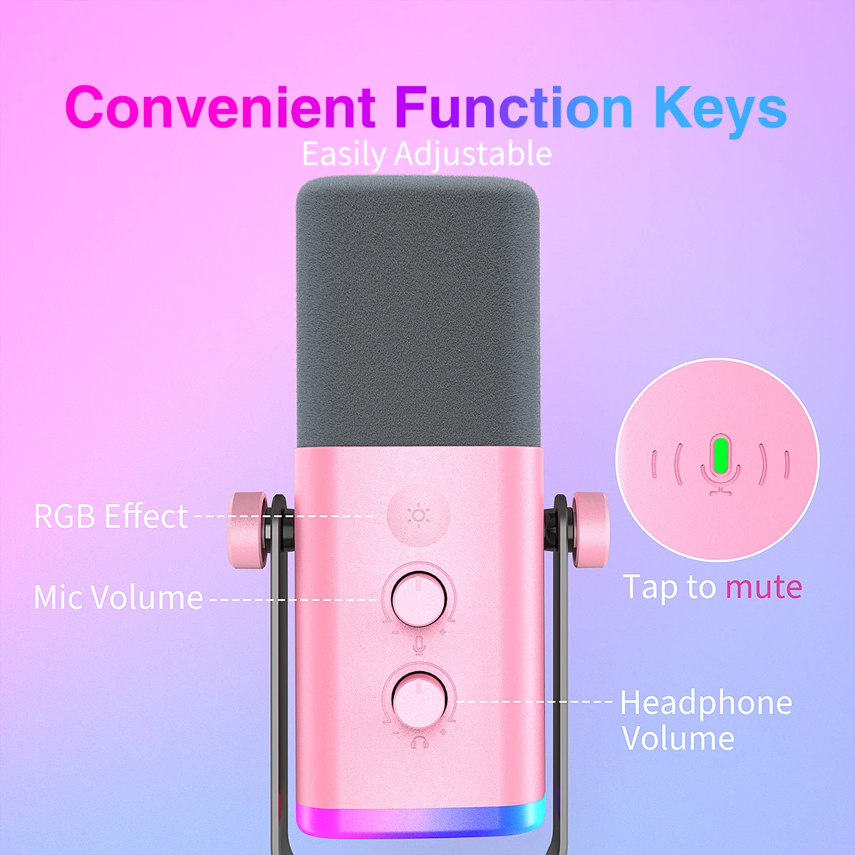 FIFINE AM8 USB/XLR Dynamic Microphone with RGB & Headphone Jack - view 3