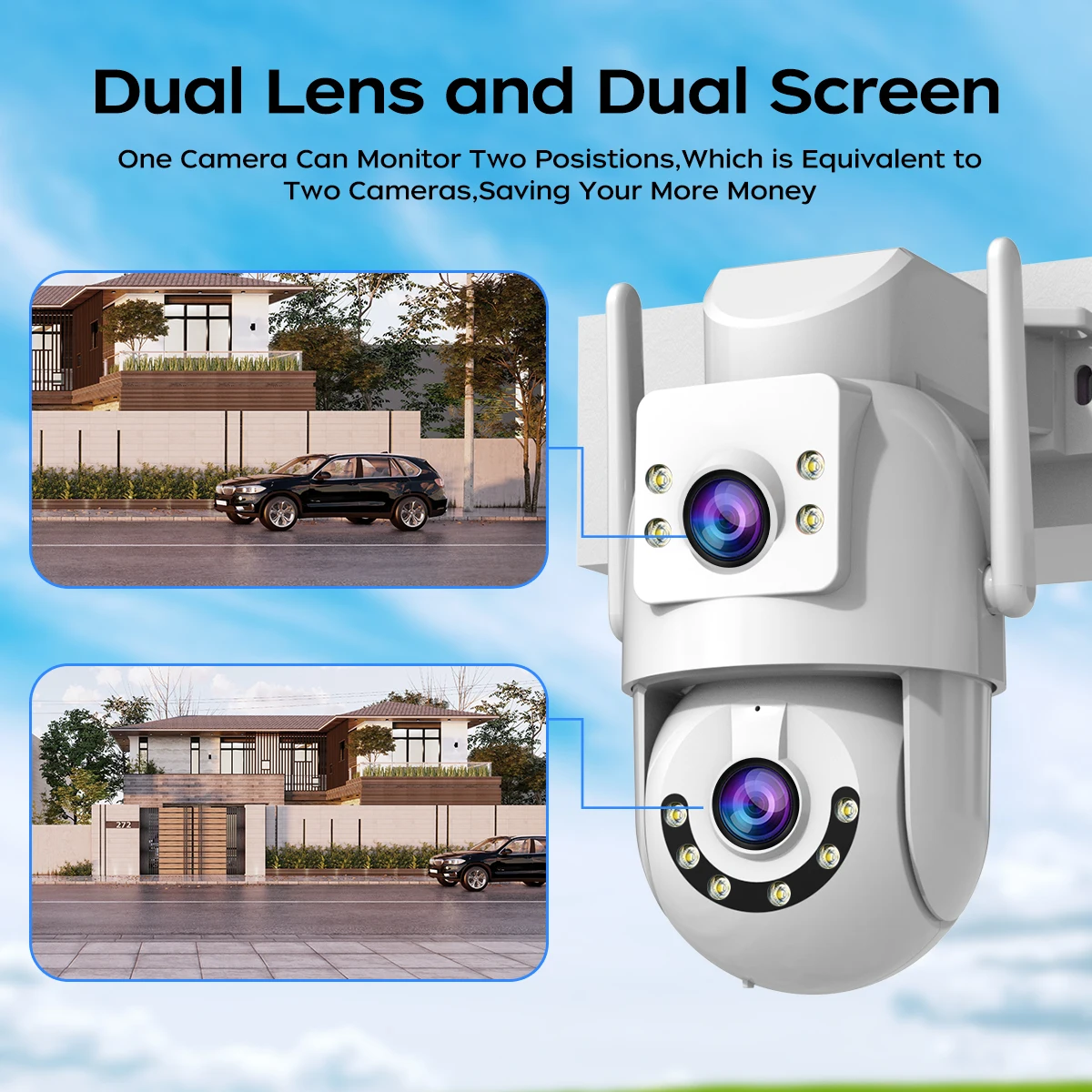 4K WiFi Outdoor PTZ Security Camera with 5X Zoom & AI Tracking - view 2