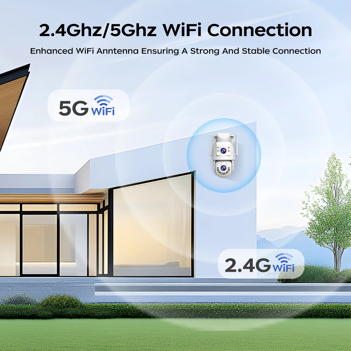 4K WiFi Outdoor PTZ Security Camera with 5X Zoom & AI Tracking - view 3