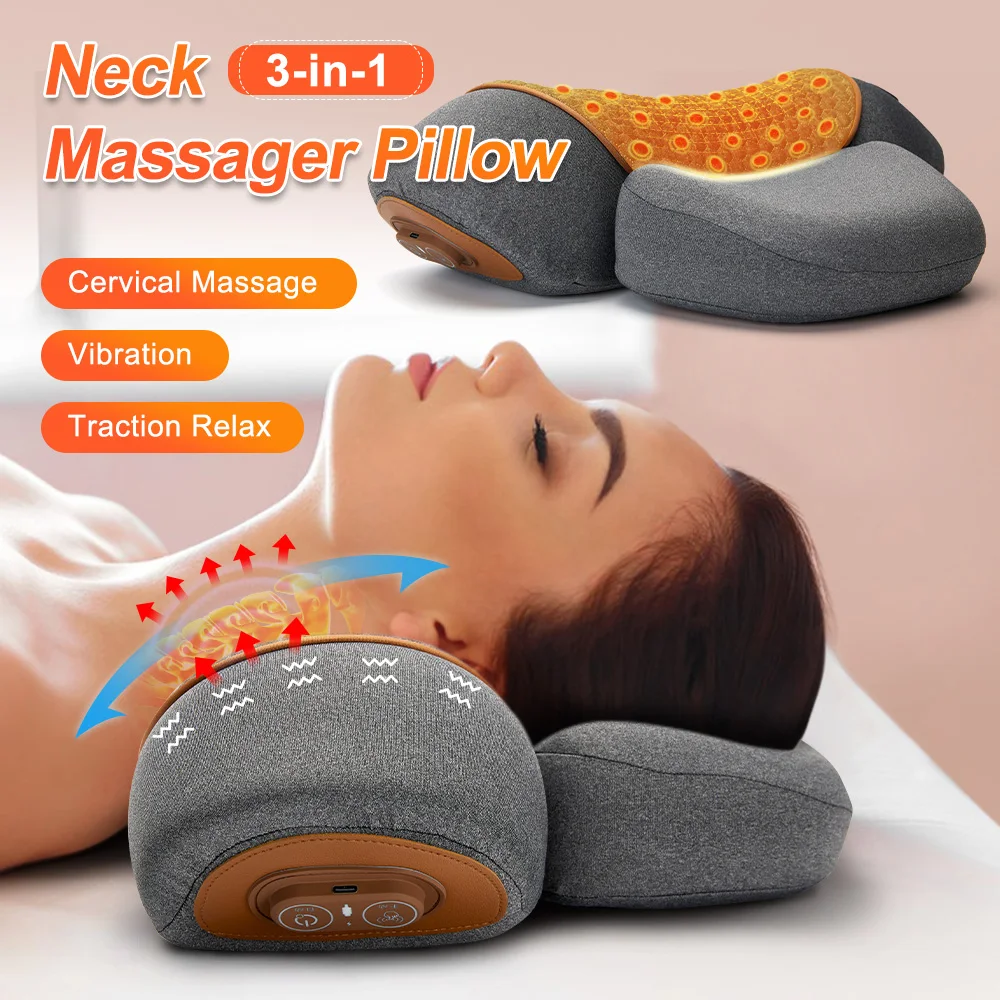 Heated Vibrating Neck Massage Pillow