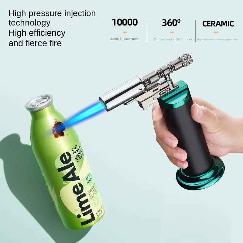 Refillable Butane Torch Lighter with Windproof Blue Flame