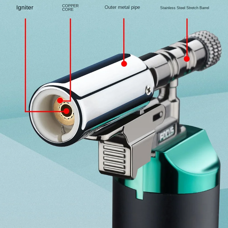 Refillable Butane Torch Lighter with Windproof Blue Flame - view 4