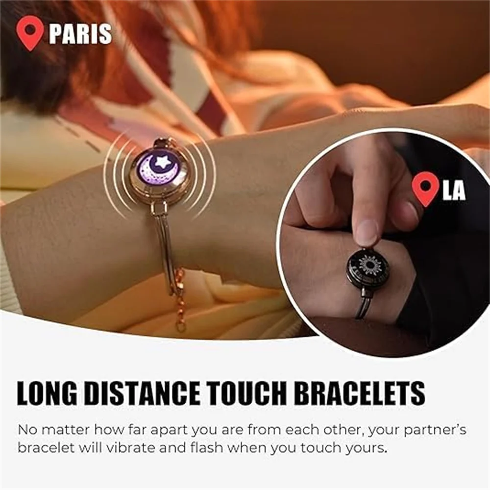 TOTWOO Long Distance Touch Bracelet Set for Couples